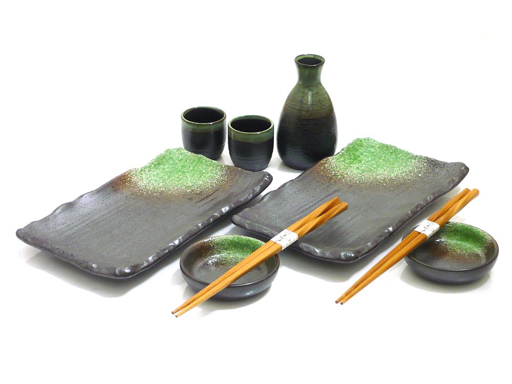 9 Piece Green Passage Sushi and Sake Set – MySushiSet.com