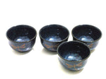 4 pc Sapphire Dragonfly Tea Cup Set